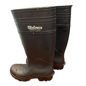 LaCrosse 14” Rubber Work Boots Size 4 Black Waterproof Made in USA